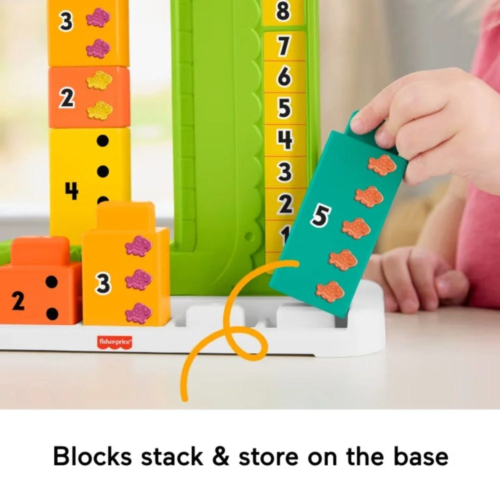 Fisher Price Adding Alligator Preschool Educational Toy with Stacking Blocks NEW